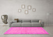 Machine Washable Abstract Pink Modern Rug in a Living Room, wshabs1420pnk