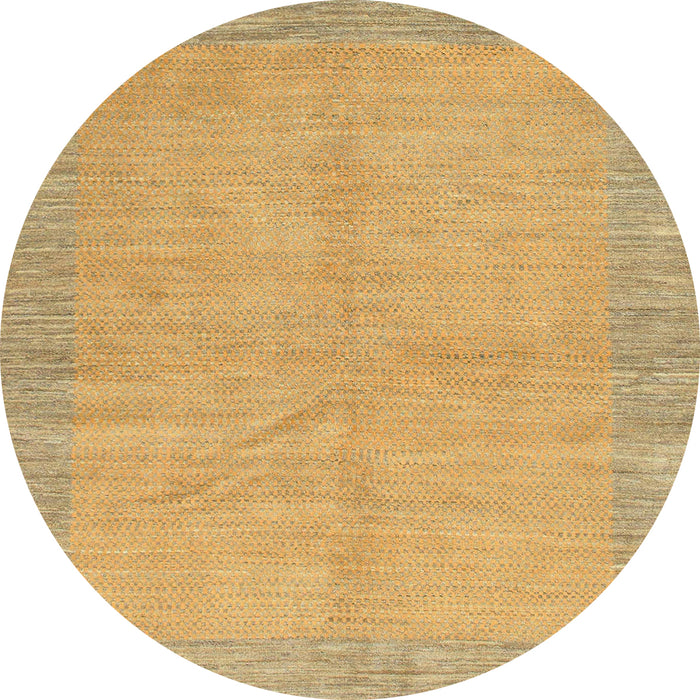 Round Machine Washable Abstract Orange Rug, wshabs1420