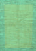 Machine Washable Abstract Turquoise Modern Area Rugs, wshabs1420turq