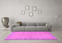 Machine Washable Abstract Purple Modern Area Rugs in a Living Room, wshabs1420pur