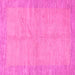 Square Machine Washable Abstract Pink Modern Rug, wshabs1420pnk