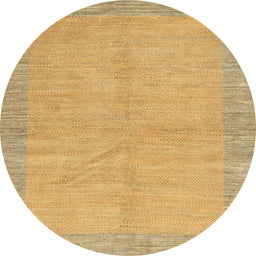 Round Abstract Orange Modern Rug, abs1420