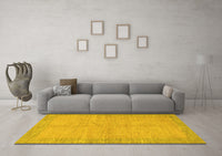 Machine Washable Abstract Yellow Modern Rug, wshabs1420yw