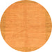 Round Abstract Orange Modern Rug, abs1420org