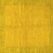 Square Abstract Yellow Modern Rug, abs1420yw