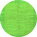 Round Abstract Green Modern Rug, abs1420grn