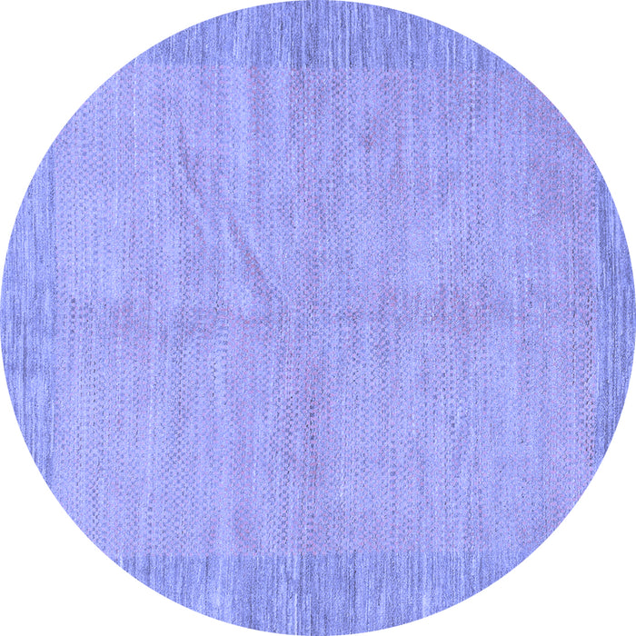 Round Abstract Blue Modern Rug, abs1420blu