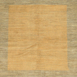 Square Machine Washable Abstract Orange Rug, wshabs1420