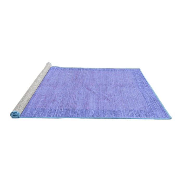 Sideview of Machine Washable Abstract Blue Modern Rug, wshabs1420blu