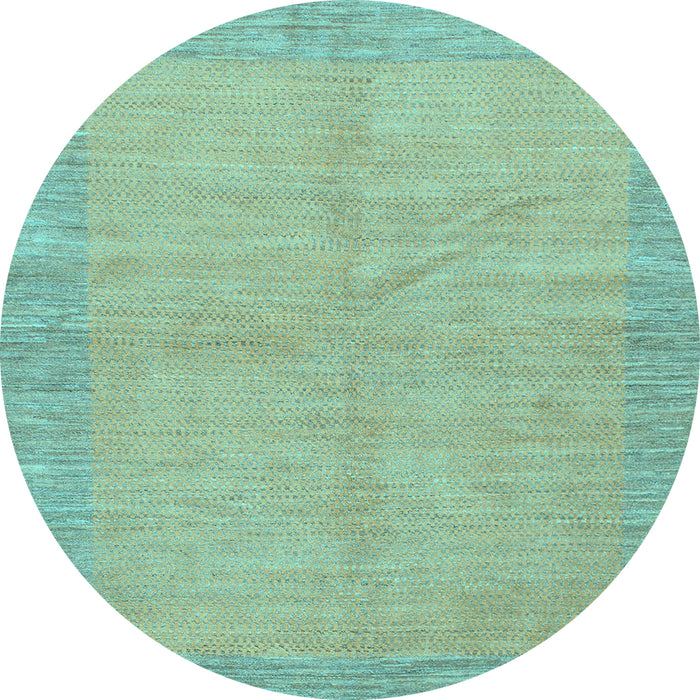 Round Machine Washable Abstract Light Blue Modern Rug, wshabs1420lblu