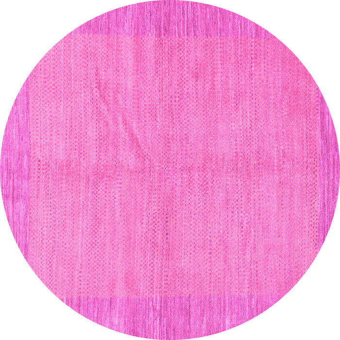 Round Machine Washable Abstract Pink Modern Rug, wshabs1420pnk