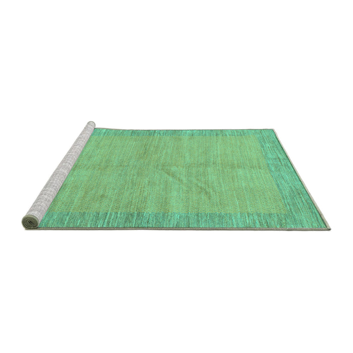 Sideview of Machine Washable Abstract Turquoise Modern Area Rugs, wshabs1420turq