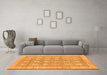 Machine Washable Checkered Orange Modern Area Rugs in a Living Room, wshabs1421org