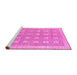 Sideview of Machine Washable Checkered Pink Modern Rug, wshabs1421pnk