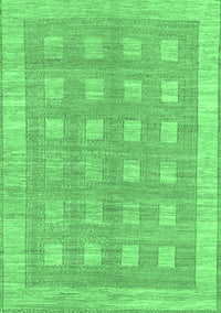 Checkered Emerald Green Modern Rug, abs1421emgrn