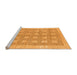 Sideview of Machine Washable Checkered Orange Modern Area Rugs, wshabs1421org