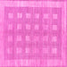 Square Checkered Pink Modern Rug, abs1421pnk