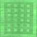 Square Checkered Emerald Green Modern Rug, abs1421emgrn