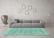 Machine Washable Checkered Light Blue Modern Rug in a Living Room, wshabs1421lblu