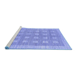 Sideview of Machine Washable Checkered Blue Modern Rug, wshabs1421blu