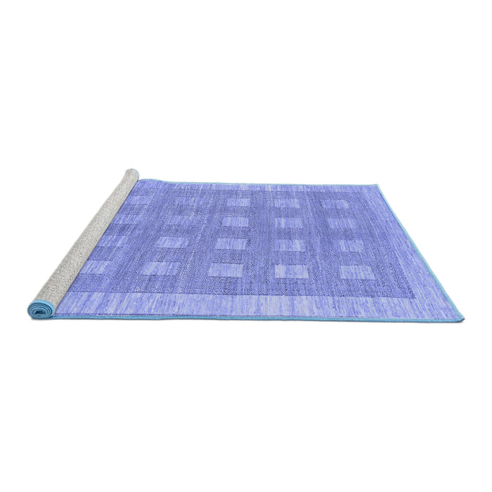 Sideview of Machine Washable Checkered Blue Modern Rug, wshabs1421blu