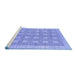 Sideview of Machine Washable Checkered Blue Modern Rug, wshabs1421blu