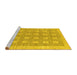 Sideview of Machine Washable Checkered Yellow Modern Rug, wshabs1421yw