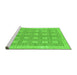Sideview of Machine Washable Checkered Green Modern Area Rugs, wshabs1421grn