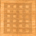 Square Machine Washable Checkered Orange Modern Area Rugs, wshabs1421org