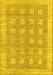 Machine Washable Checkered Yellow Modern Rug, wshabs1421yw