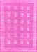 Machine Washable Checkered Pink Modern Rug, wshabs1421pnk