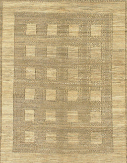 Abstract Yellow Checkered Rug, abs1421
