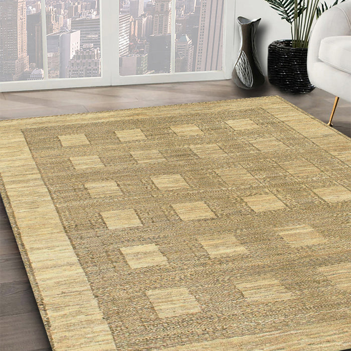 Machine Washable Abstract Yellow Rug in a Family Room, wshabs1421