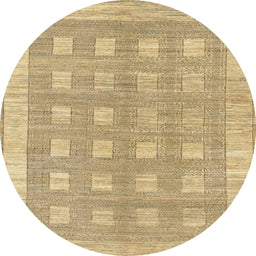 Round Machine Washable Abstract Yellow Rug, wshabs1421