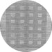 Round Checkered Gray Modern Rug, abs1421gry