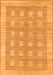 Machine Washable Checkered Orange Modern Area Rugs, wshabs1421org