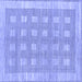 Square Checkered Blue Modern Rug, abs1421blu