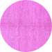 Round Abstract Purple Modern Rug, abs1422pur