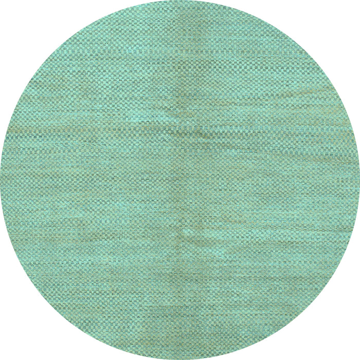 Round Machine Washable Abstract Light Blue Modern Rug, wshabs1422lblu
