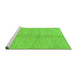 Sideview of Machine Washable Abstract Green Modern Area Rugs, wshabs1422grn