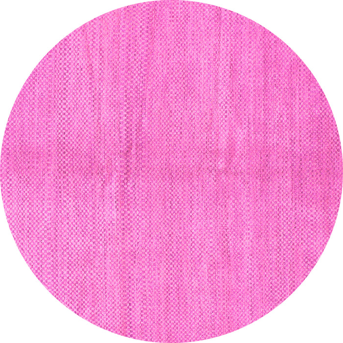 Round Machine Washable Abstract Pink Modern Rug, wshabs1422pnk