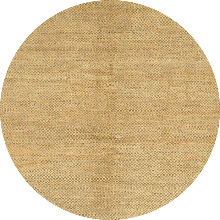 Round Machine Washable Abstract Orange Rug, wshabs1422
