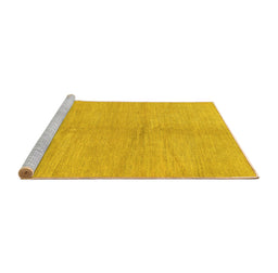 Sideview of Machine Washable Abstract Yellow Modern Rug, wshabs1422yw