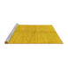 Sideview of Machine Washable Abstract Yellow Modern Rug, wshabs1422yw