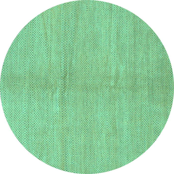 Round Abstract Turquoise Modern Rug, abs1422turq