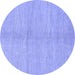 Round Abstract Blue Modern Rug, abs1422blu