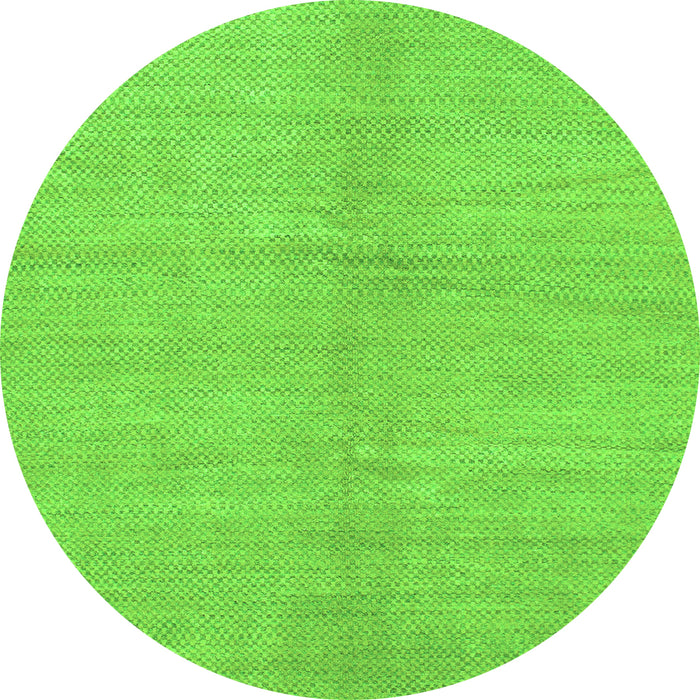 Round Abstract Green Modern Rug, abs1422grn