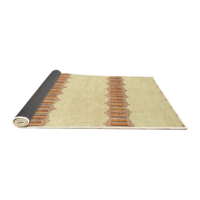 Sideview of Abstract Sun Yellow Solid Rug, abs1423