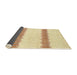 Sideview of Abstract Sun Yellow Solid Rug, abs1423