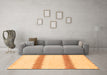 Machine Washable Solid Orange Modern Area Rugs in a Living Room, wshabs1423org